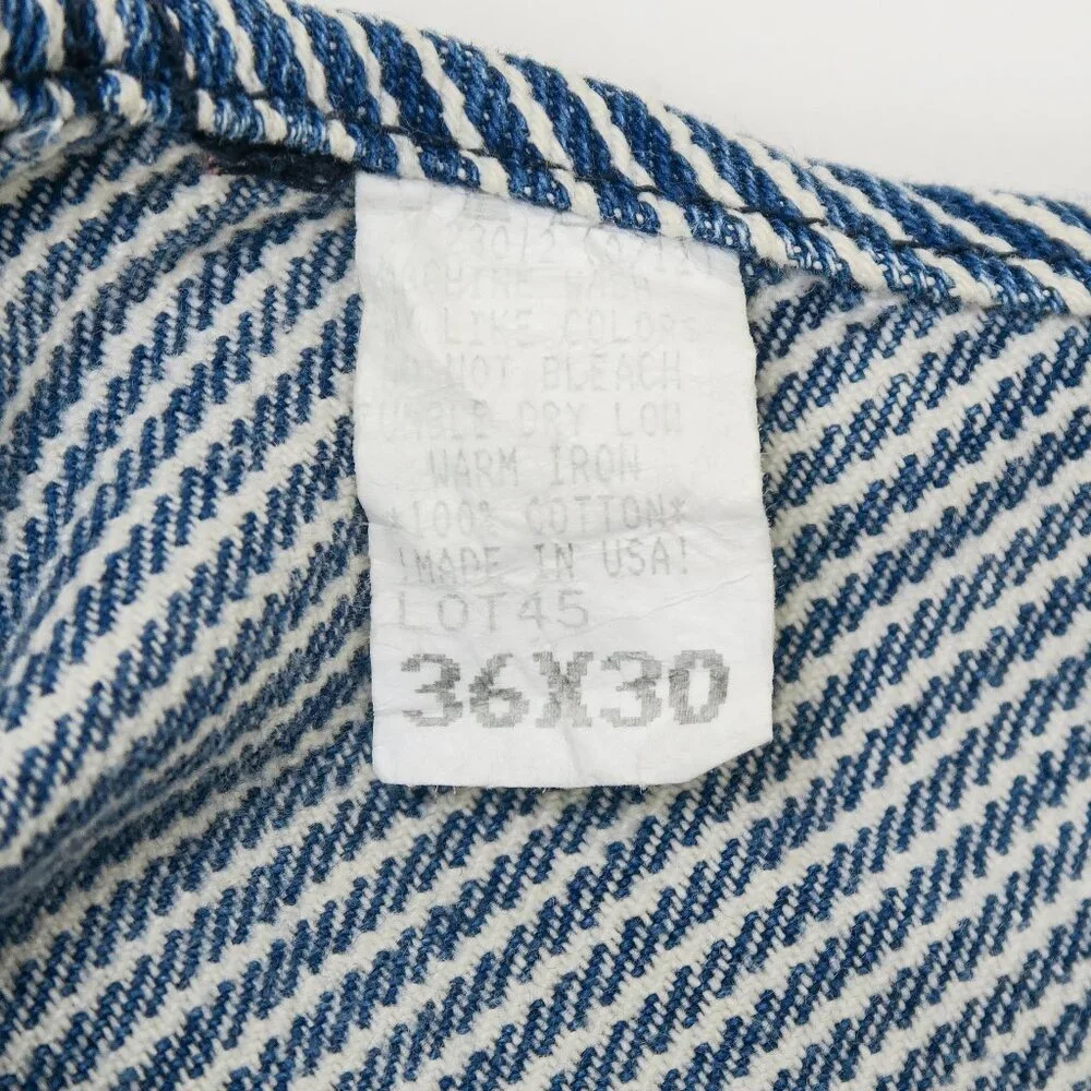 Vintage 90s Round House Denim Engineer Striped Overalls - Picture 11 of 13